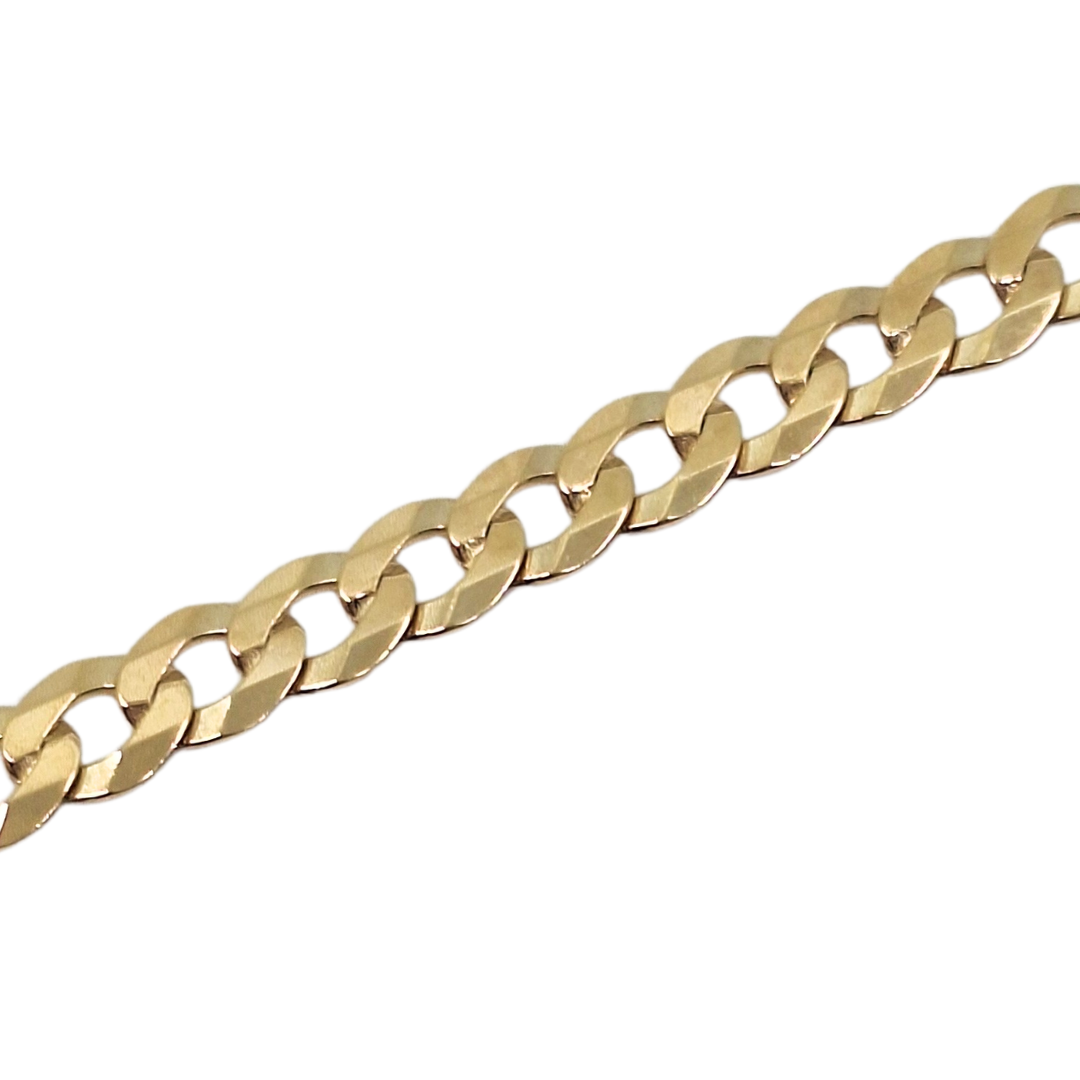 9ct Yellow Gold Small Link Curb Bracelet 7.5"