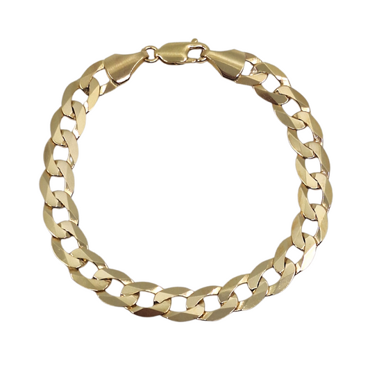 9ct Yellow Gold Curb Bracelet 8"