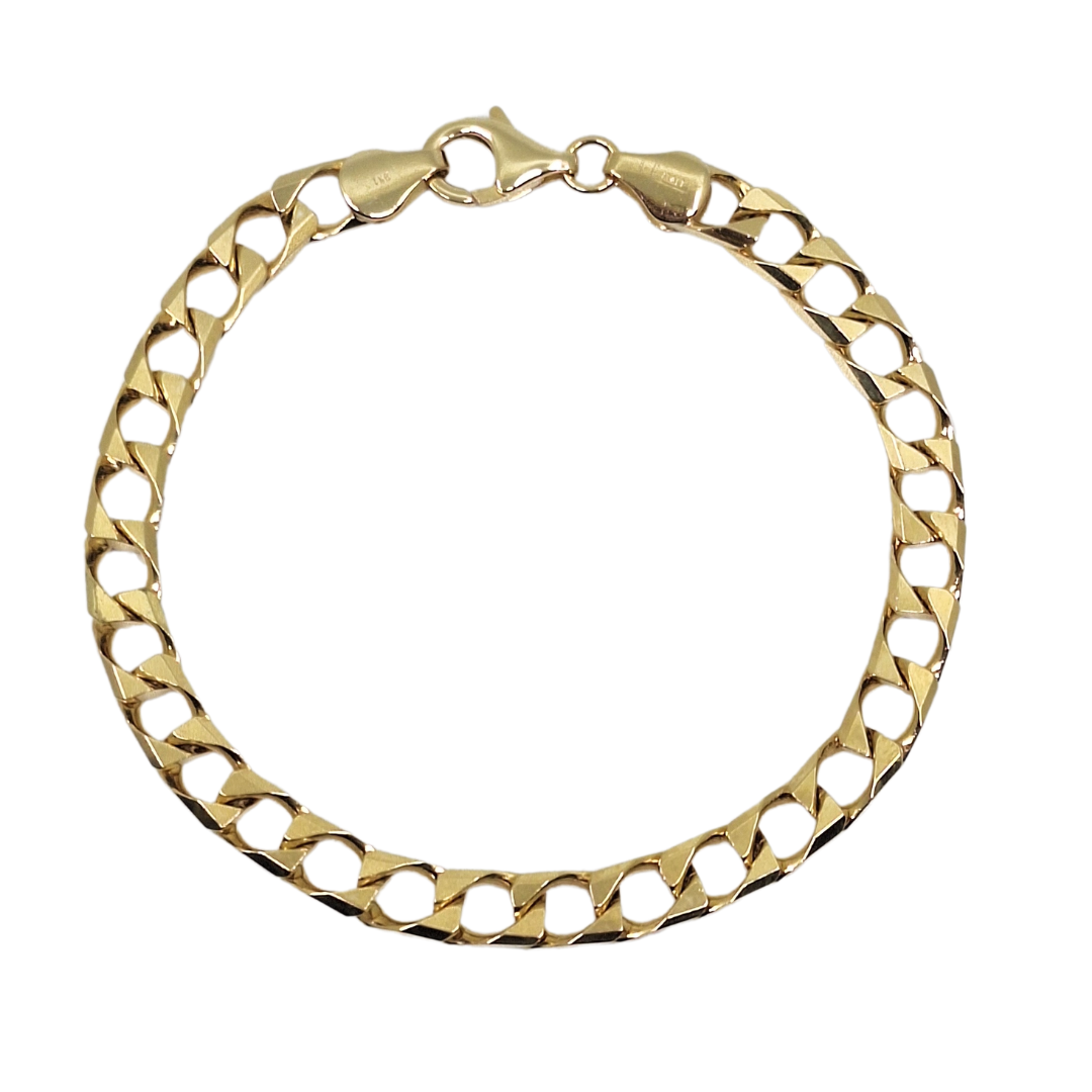 9ct Yellow Gold Curb bracelet 7.5"