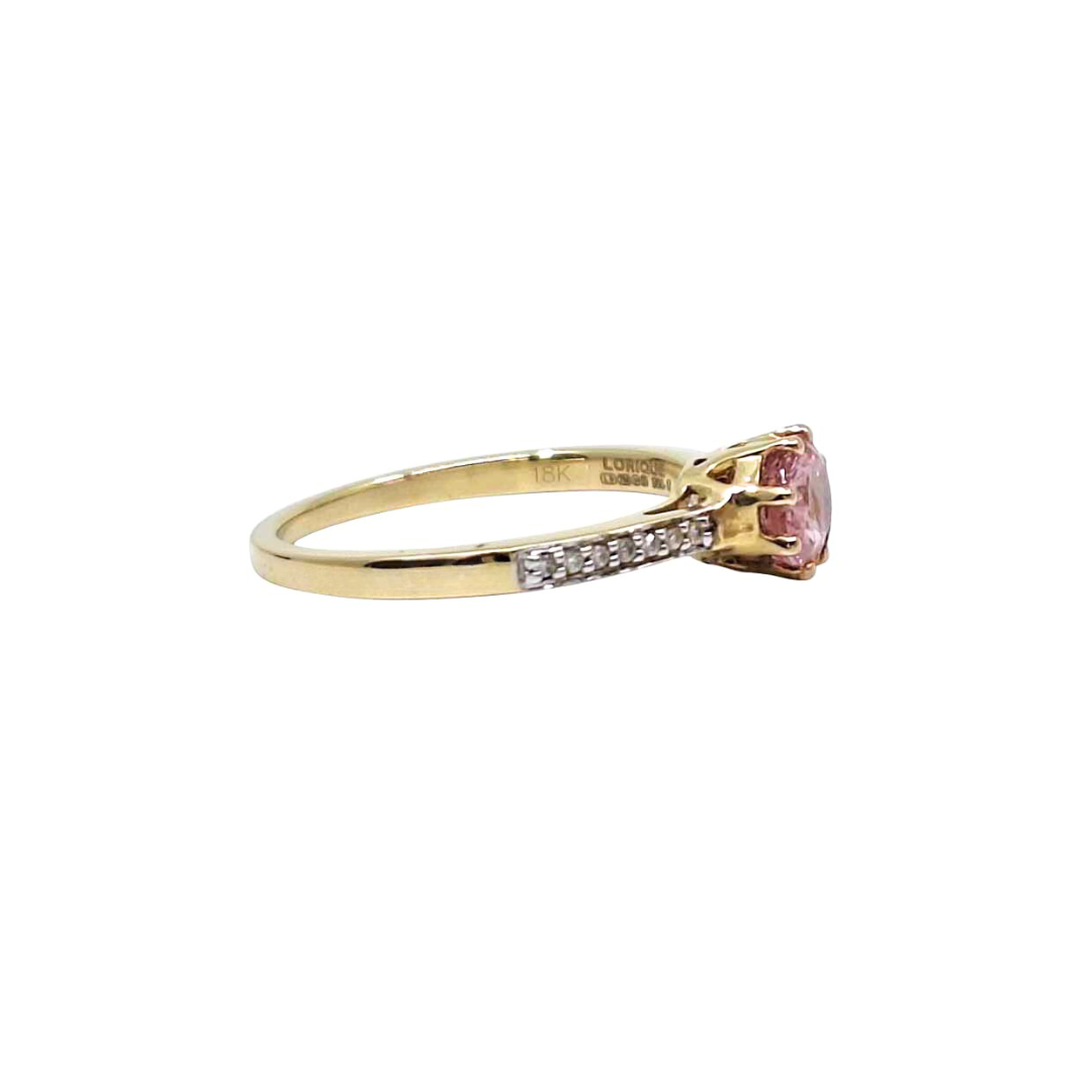 18ct Yellow Gold Pink Sapphire & Diamond Ring