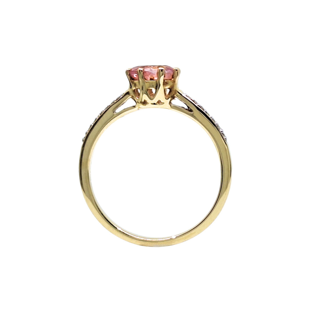 18ct Yellow Gold Pink Sapphire & Diamond Ring