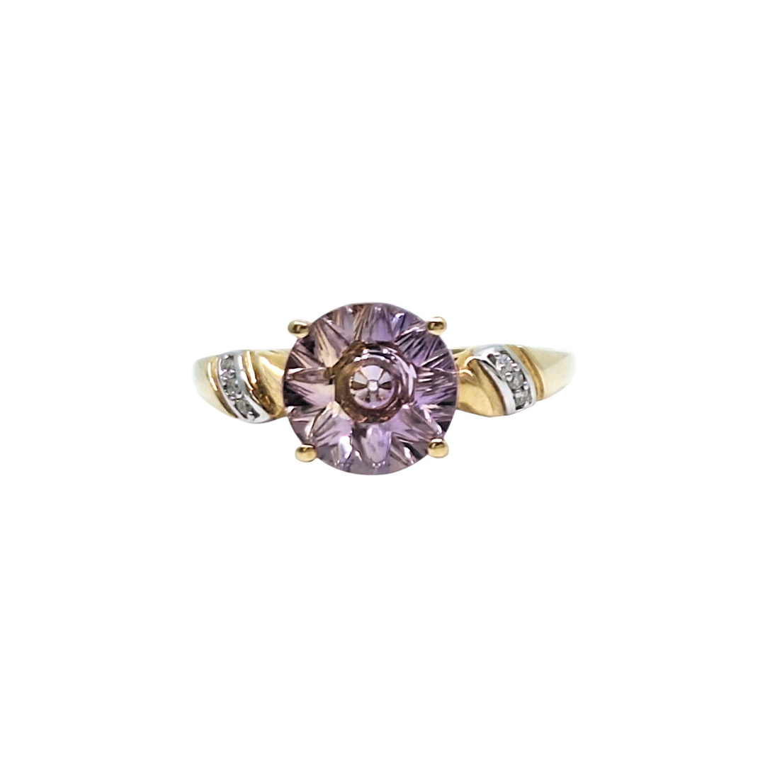 10ct yellow Gold Purple Gemstone Ring