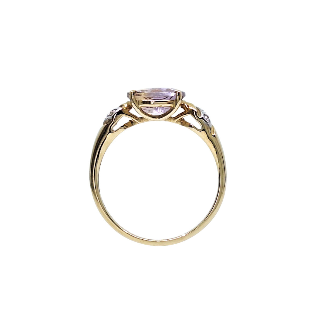 10ct yellow Gold Purple Gemstone Ring