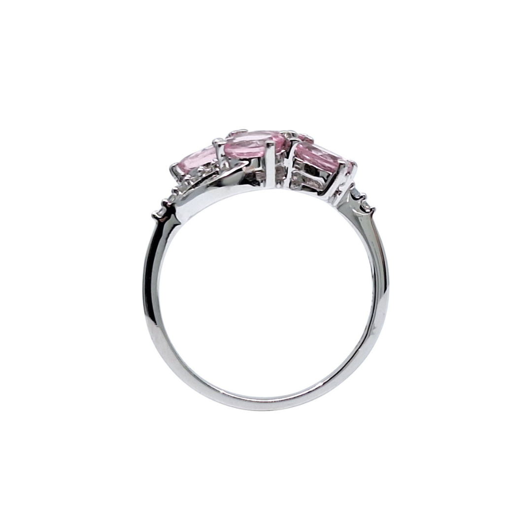 9ct White Gold Pink Gemstone Ring