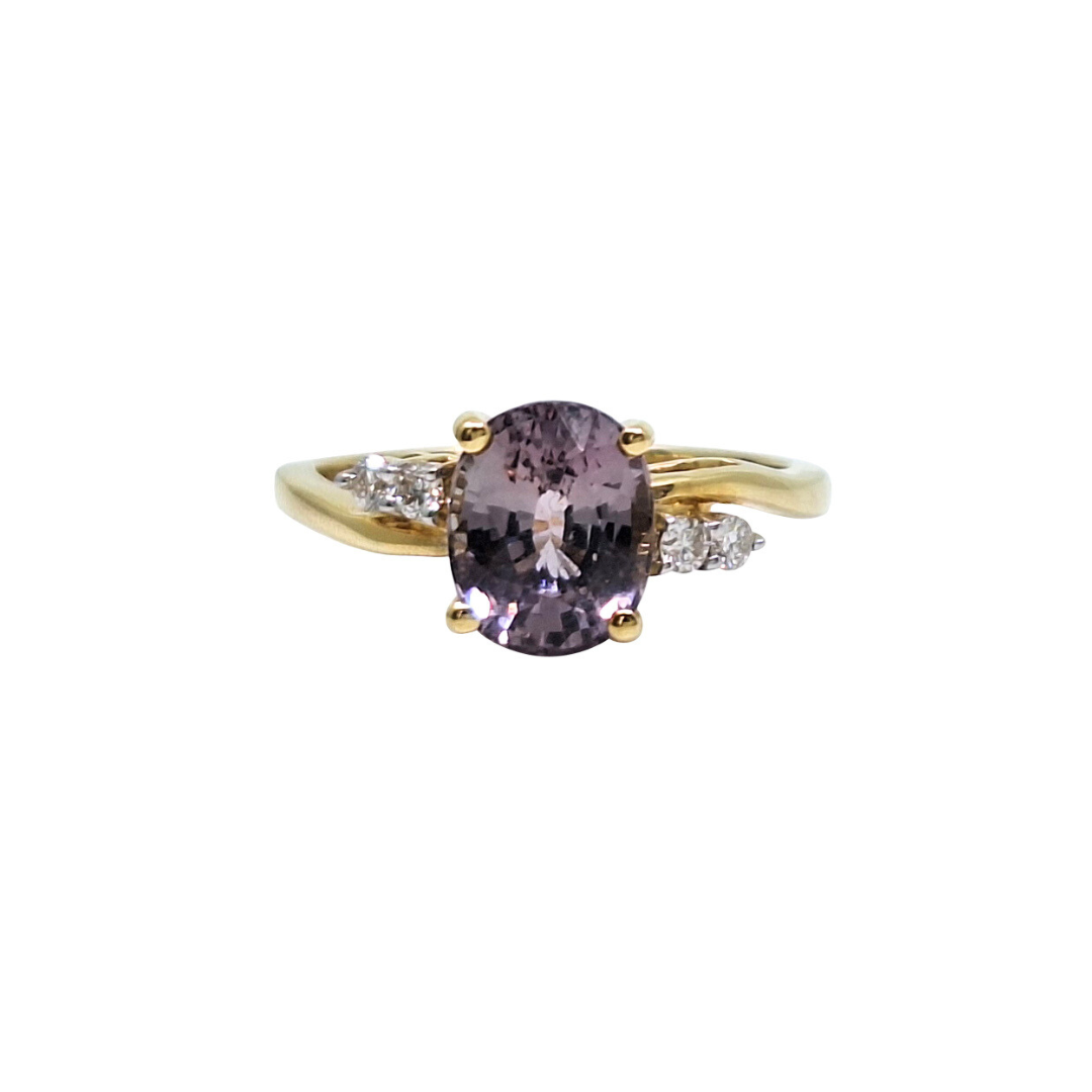 18ct Yellow Gold Spinel & Diamond Ring