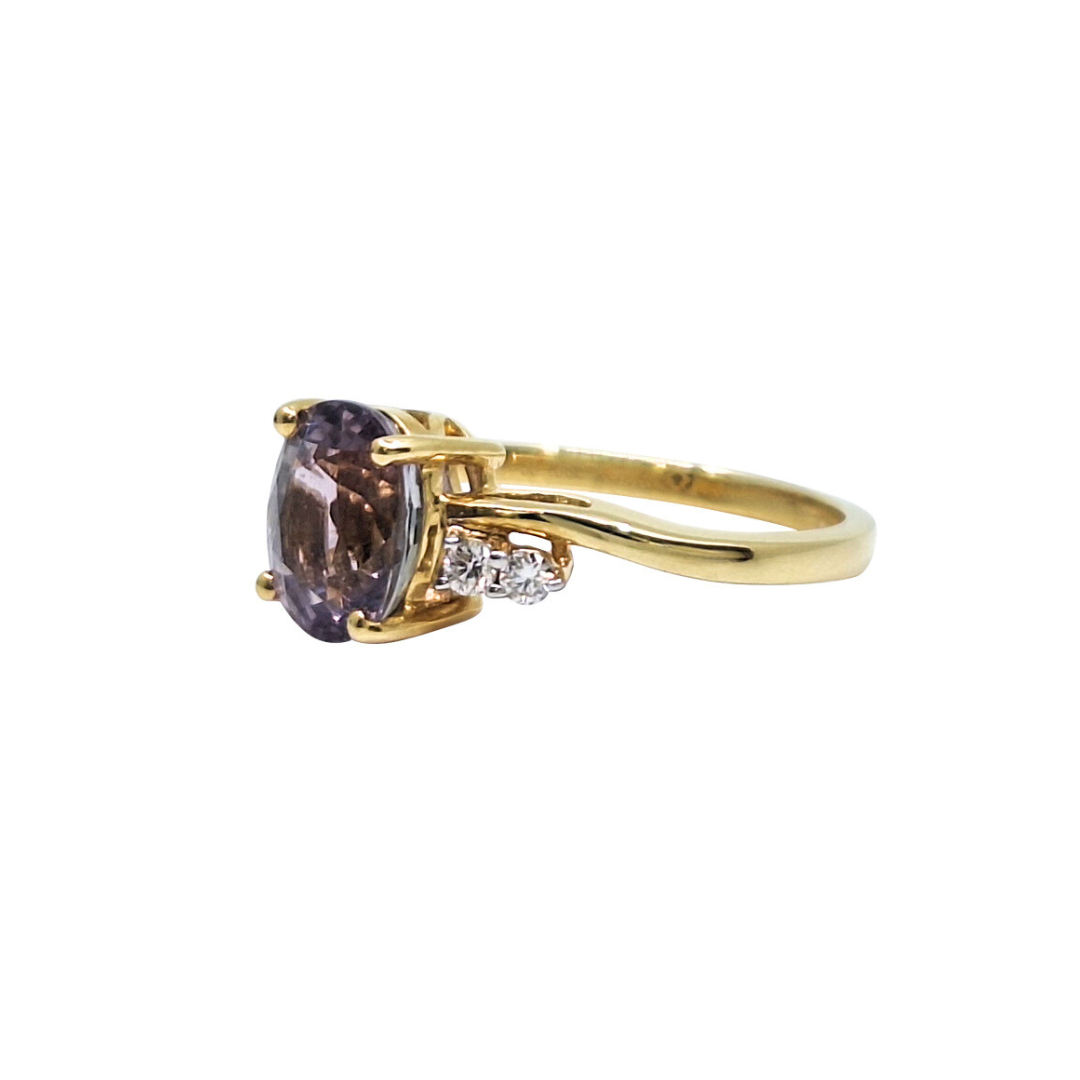 18ct Yellow Gold Spinel & Diamond Ring