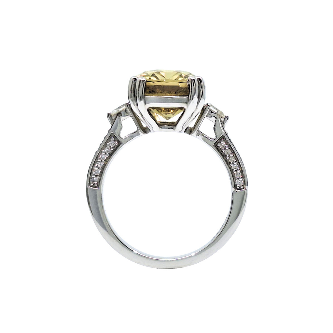 Platinum Csarite & Diamond Ring