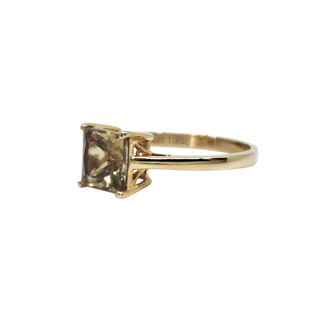 14ct Yellow Gold csarite Gemstone Ring