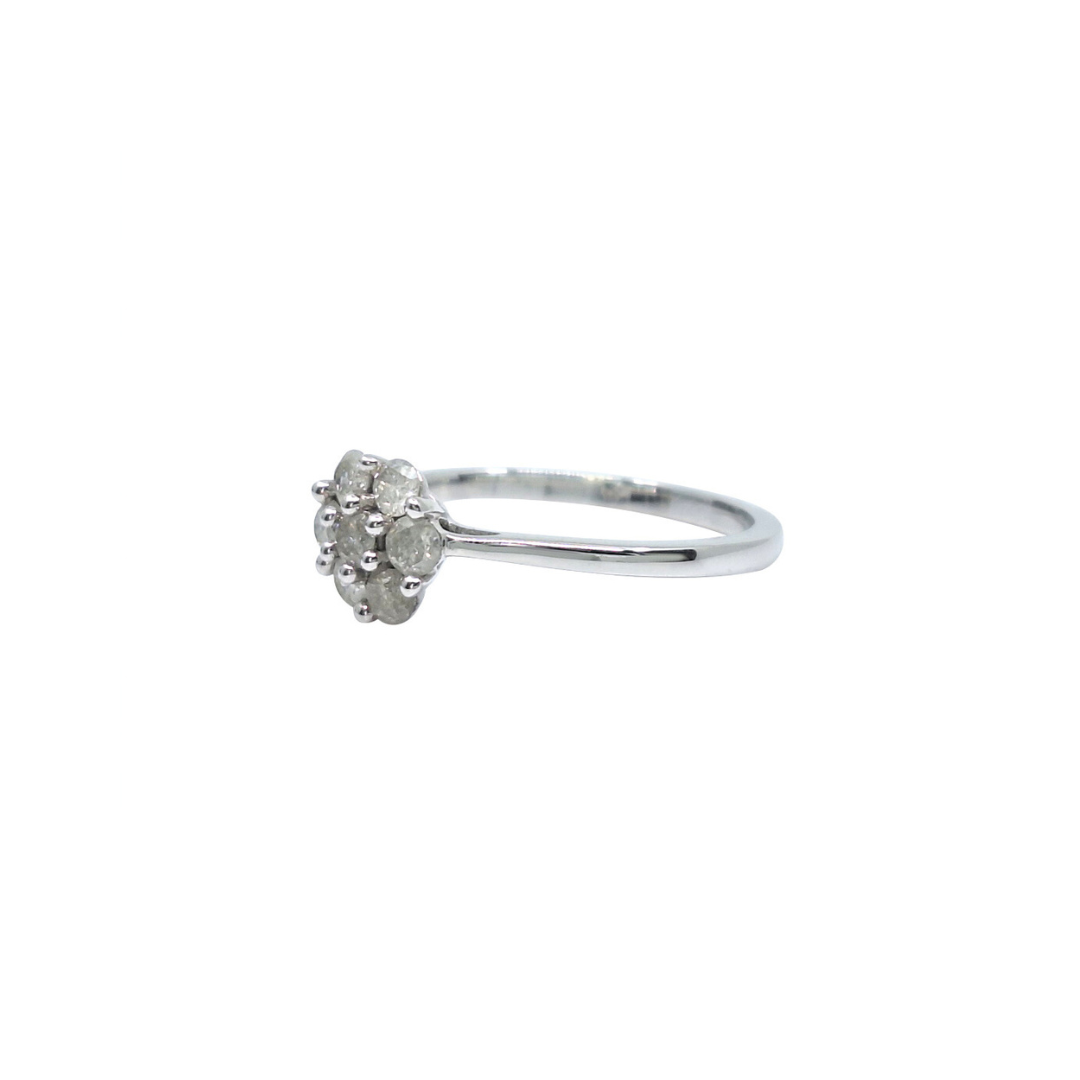 9ct White Gold Diamond Cluster Ring