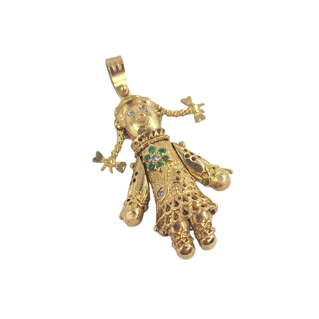 9ct Yellow Gold Cubic Zirconia Dolly Pendant