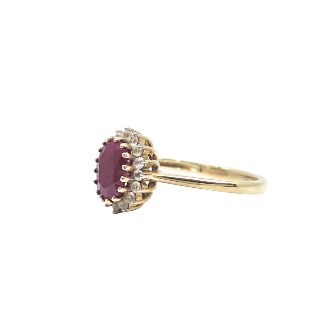 9ct Yellow Gold Ruby & Diamond Ring