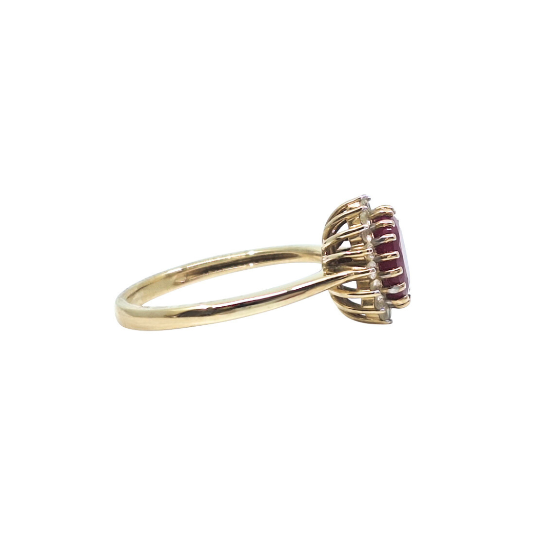 9ct Yellow Gold Ruby & Diamond Ring