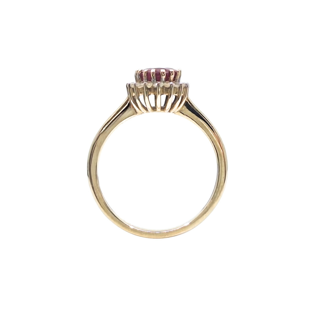 9ct Yellow Gold Ruby & Diamond Ring