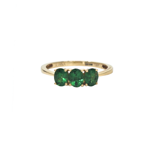 18ct Yellow Gold Green Garnet Ring