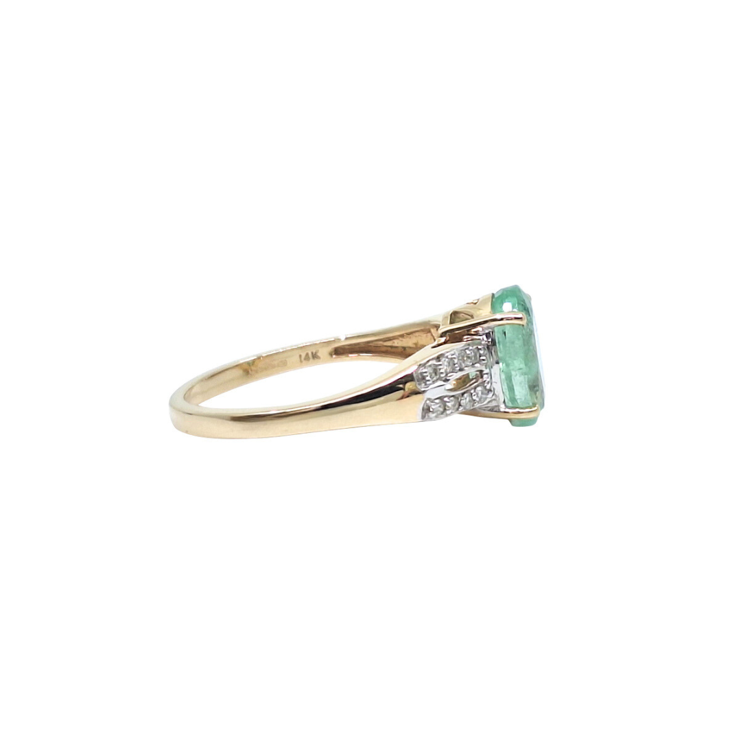 14ct Yellow Gold Gemstone & Diamond Ring