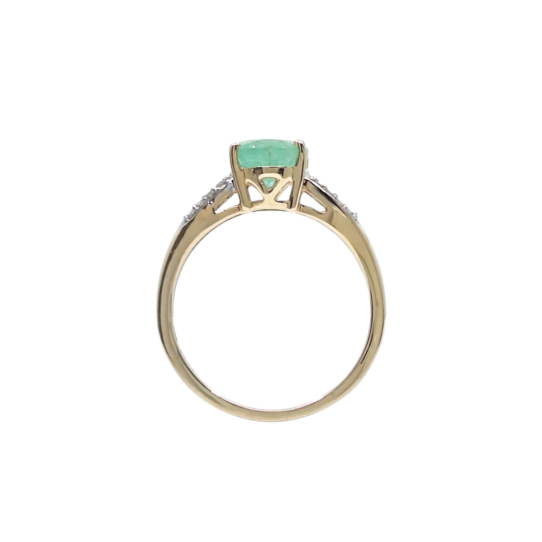 14ct Yellow Gold Gemstone & Diamond Ring