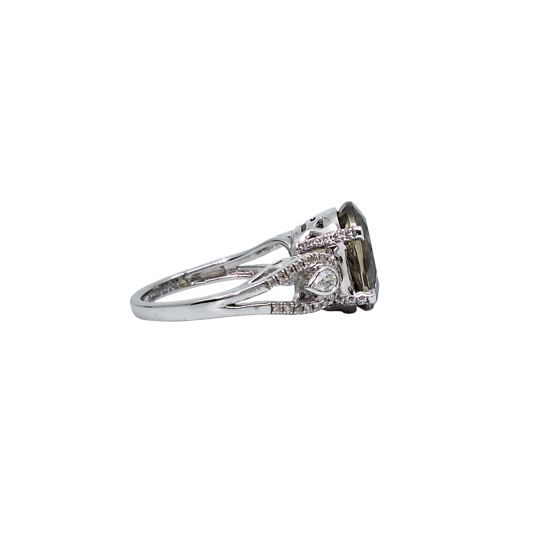 Platinum Csarite & Diamond Ring