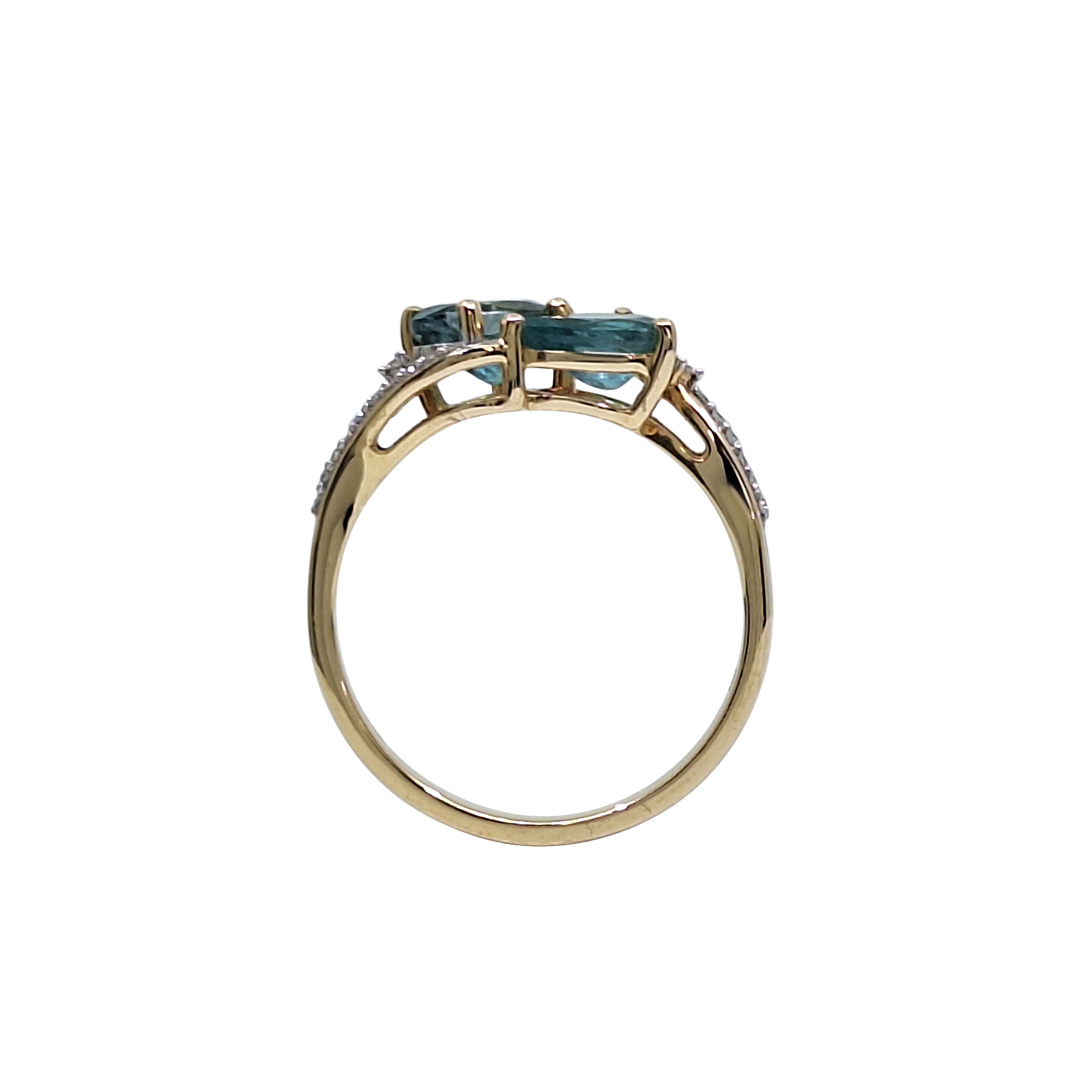 18ct Yellow Gold Grandidierite & Diamond Ring