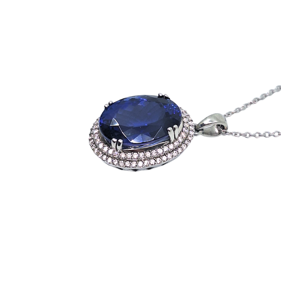 Platinum Tanzanite & Diamond Pendant