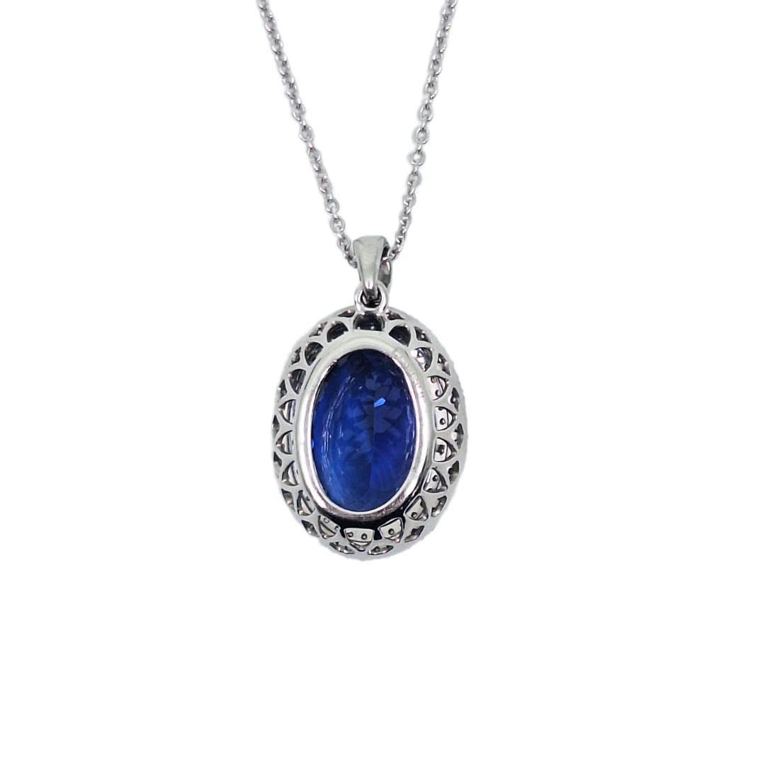 Platinum Tanzanite & Diamond Pendant