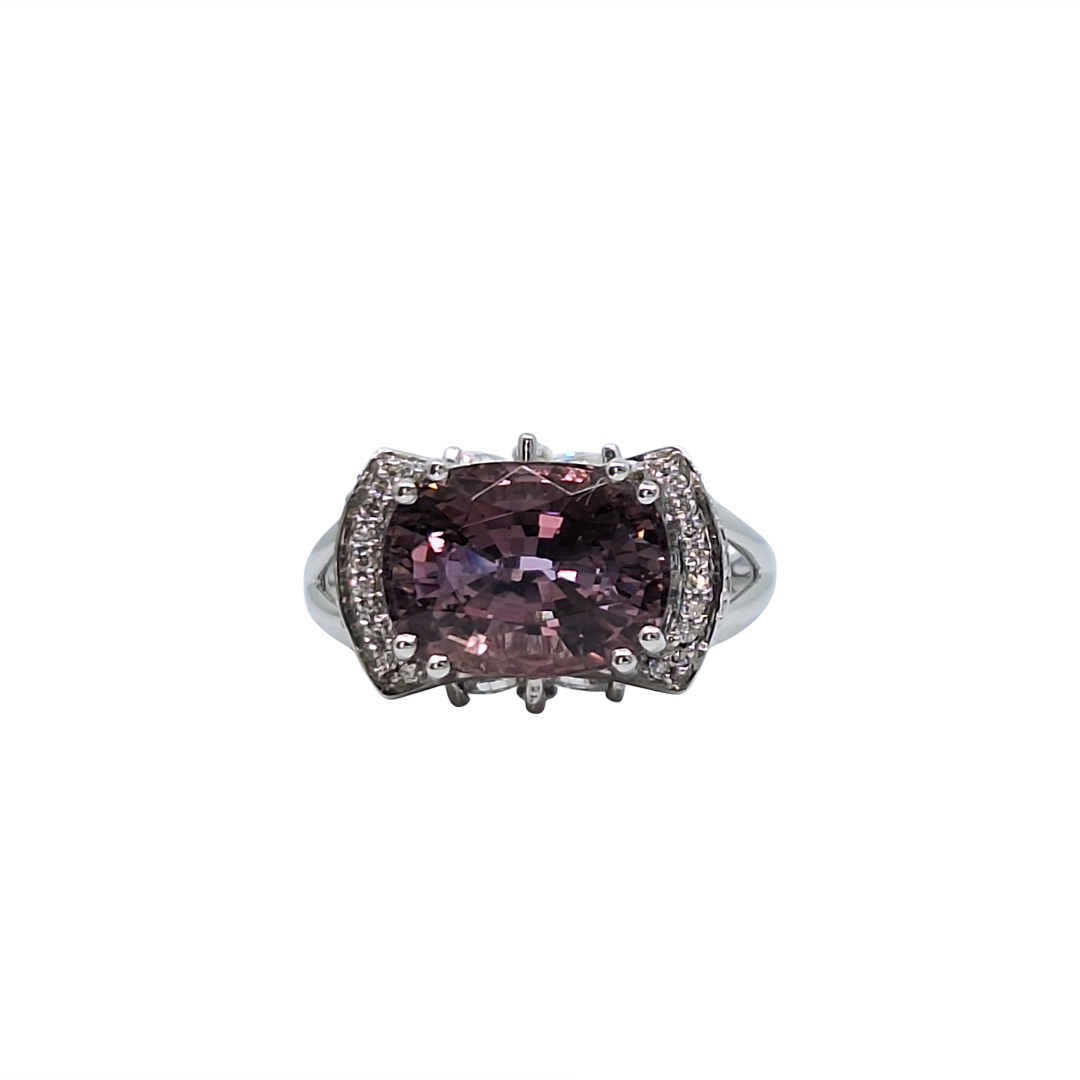 Platinum Spinel & Diamond Ring