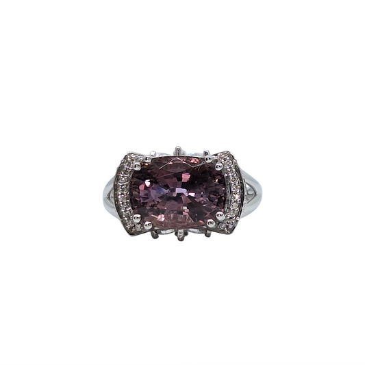 Platinum Spinel & Diamond Ring