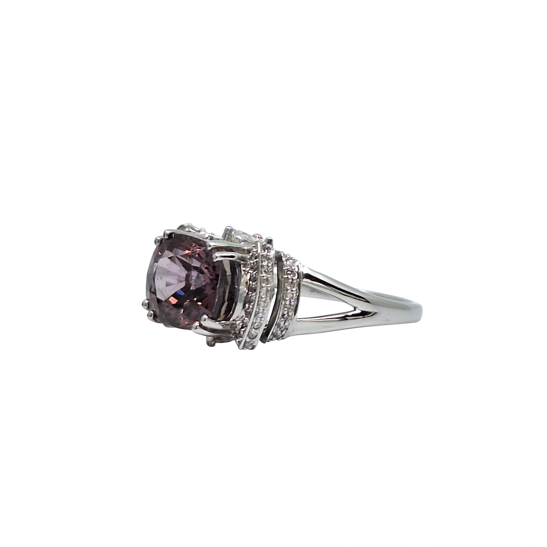 Platinum Spinel & Diamond Ring