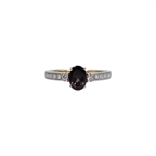 18ct Yellow Gold Spinel & Diamond Ring