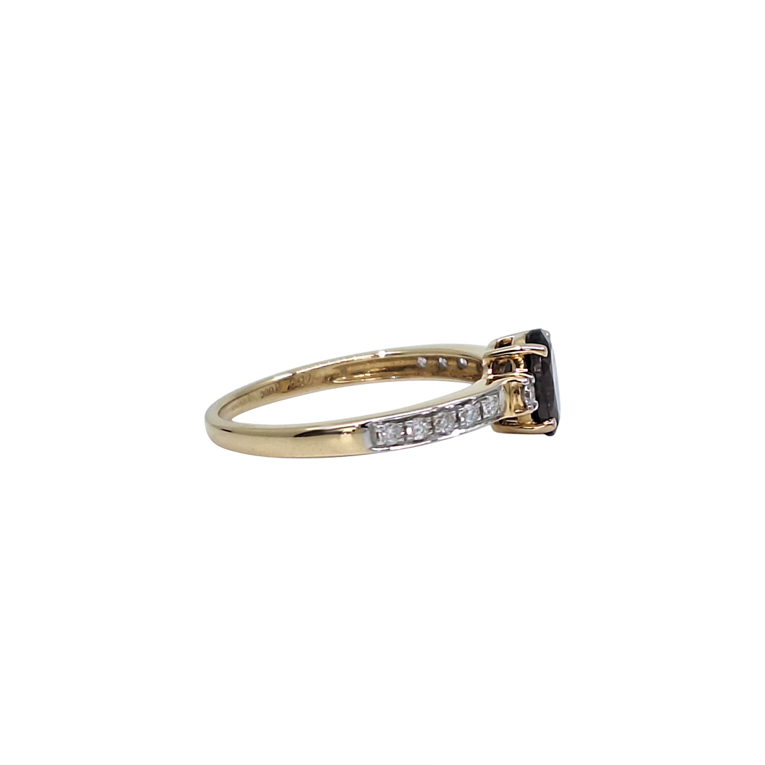 18ct Yellow Gold Spinel & Diamond Ring