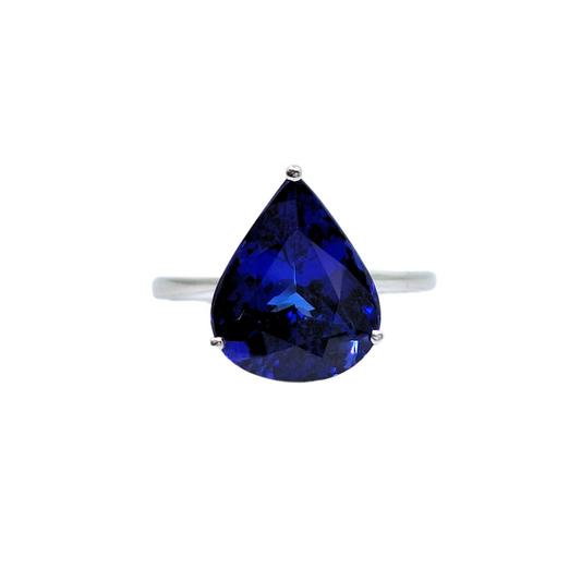 Platinum Tanzanite Pear Cut Ring