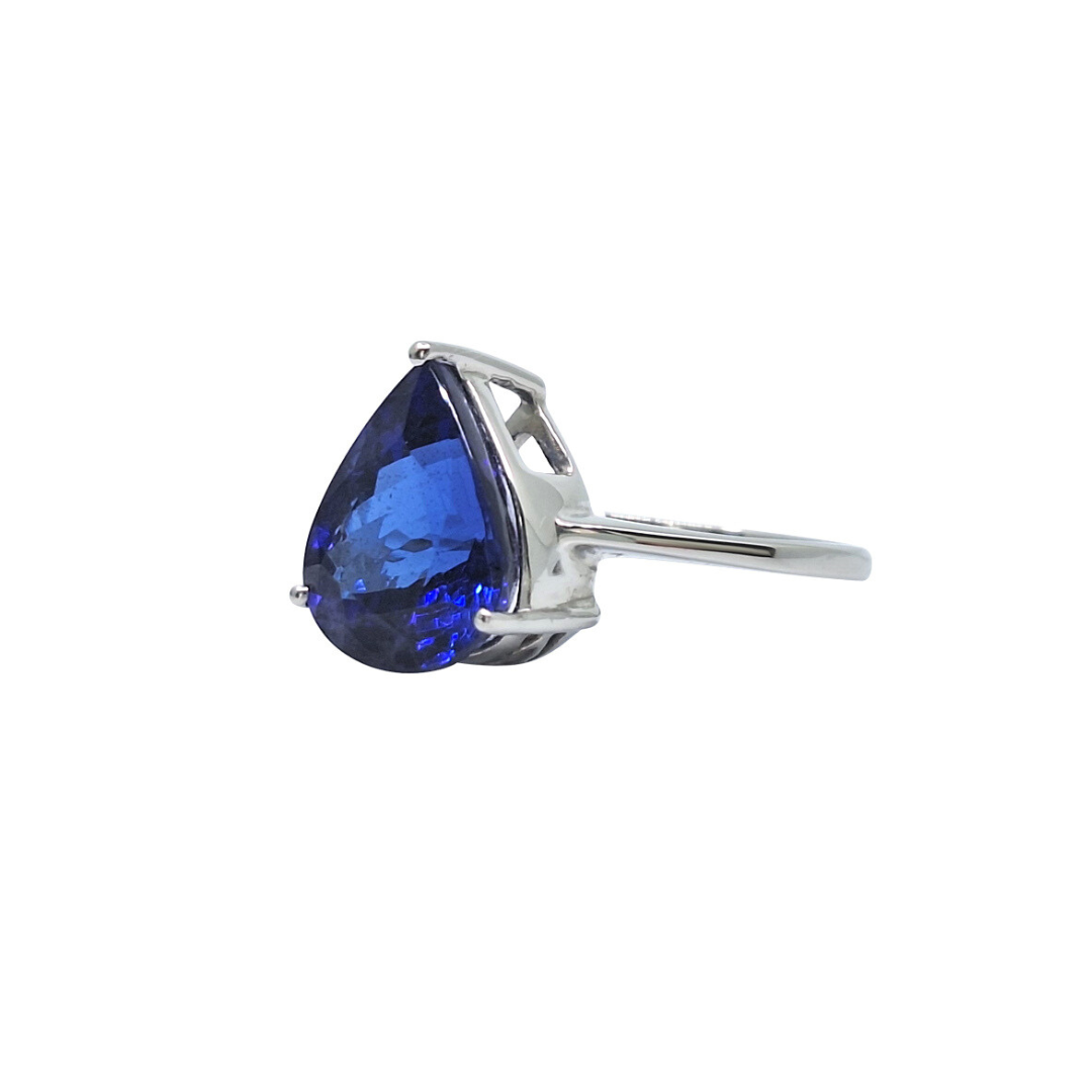 Platinum Tanzanite Pear Cut Ring