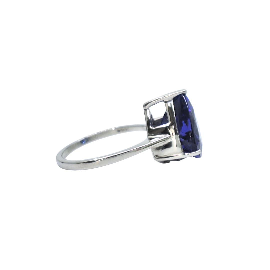 Platinum Tanzanite Pear Cut Ring