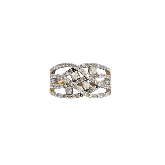 9ct Yellow Gold Diamond Fancy Band