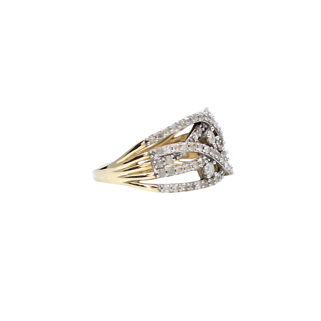 9ct Yellow Gold Diamond Fancy Band