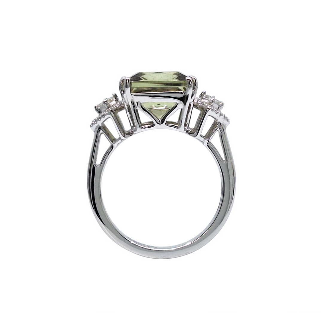 Platinum  Csarite & Diamond Ring