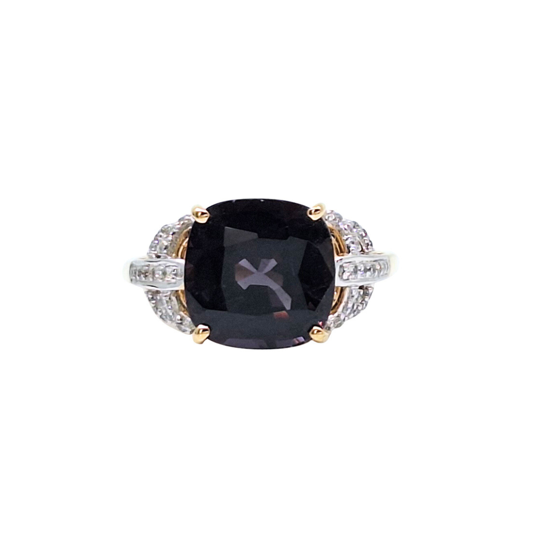 18ct Yellow Gold Spinel & Diamond Ring