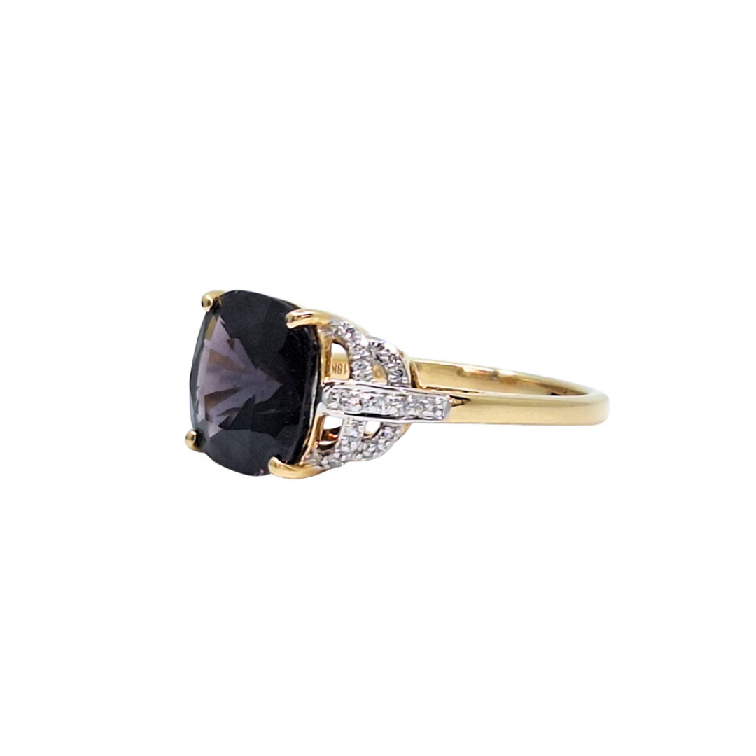 18ct Yellow Gold Spinel & Diamond Ring