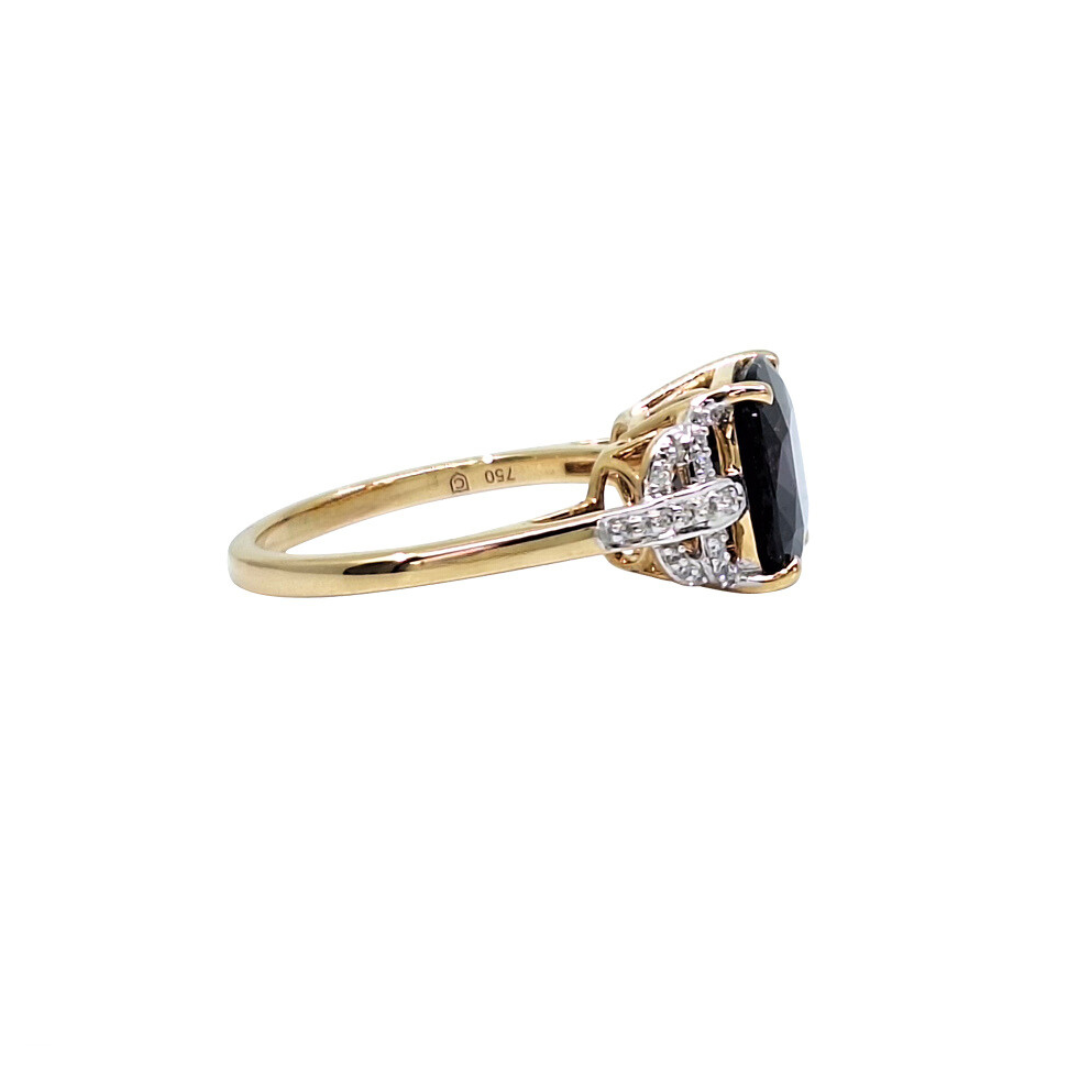 18ct Yellow Gold Spinel & Diamond Ring