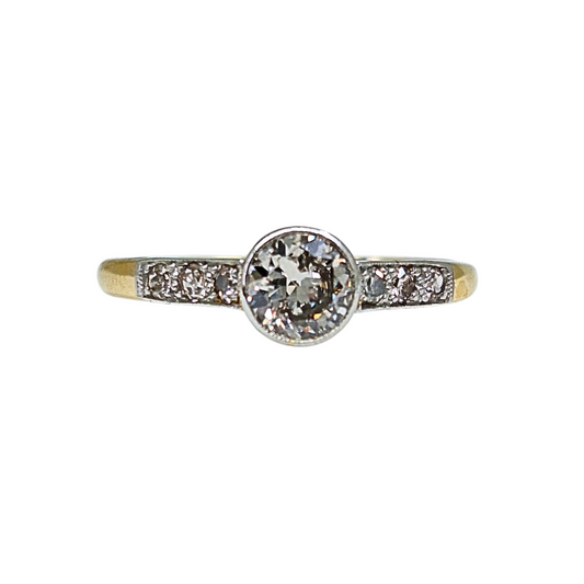 18ct Yellow Gold Bezel Set Diamond Solitaire Ring