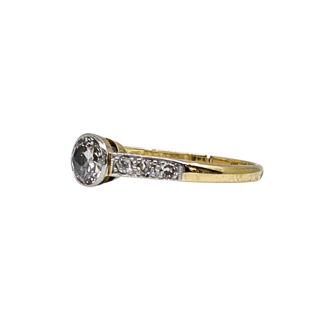 18ct Yellow Gold Bezel Set Diamond Solitaire Ring