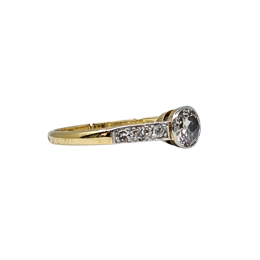 18ct Yellow Gold Bezel Set Diamond Solitaire Ring