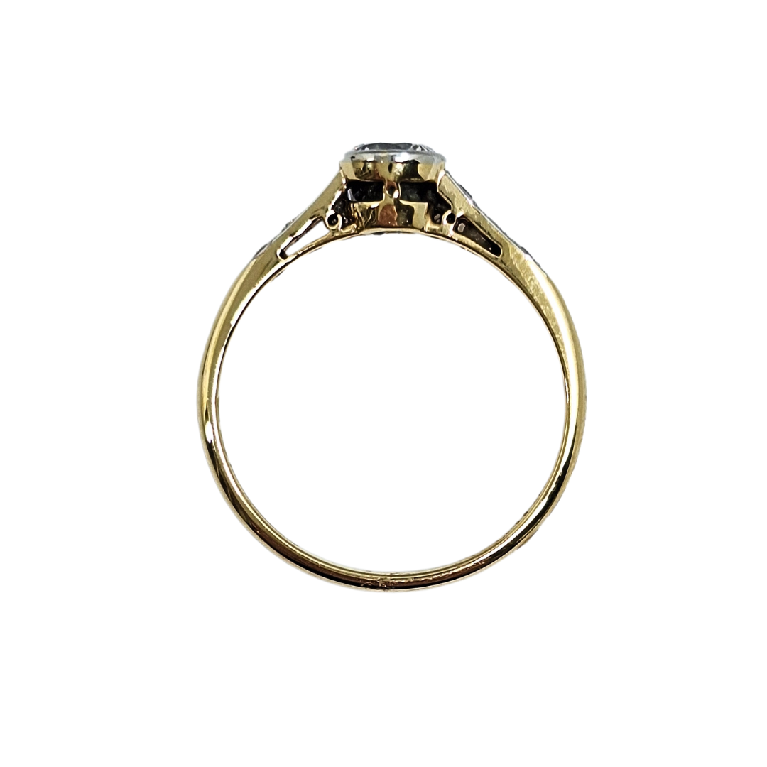 18ct Yellow Gold Bezel Set Diamond Solitaire Ring