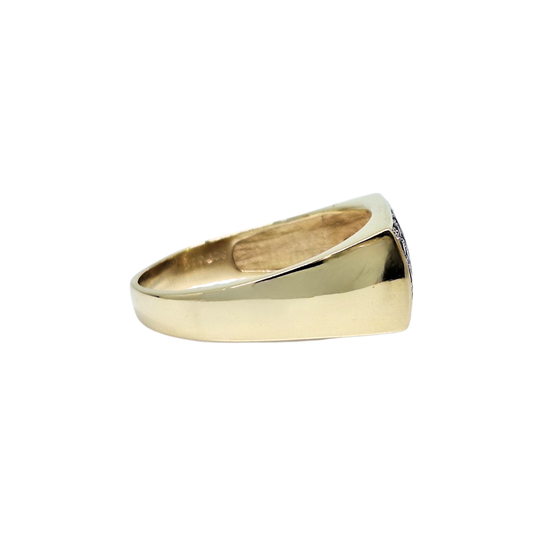 9ct Yellow Gold Cubic Zirconia Gents Ring