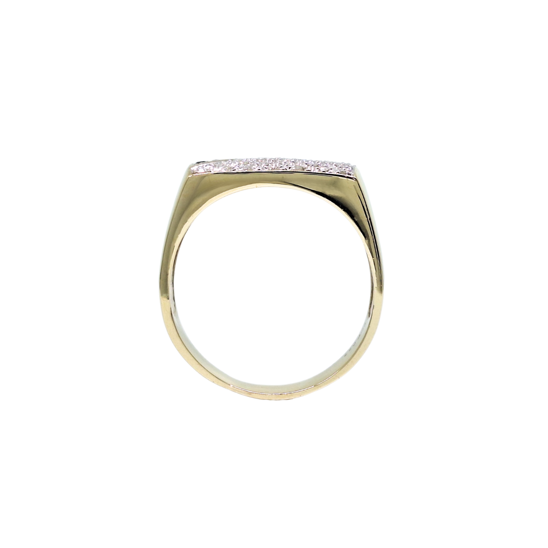 9ct Yellow Gold Cubic Zirconia Gents Ring