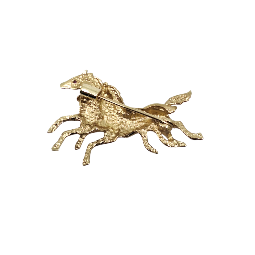 9ct Yellow Gold Horse Brooch