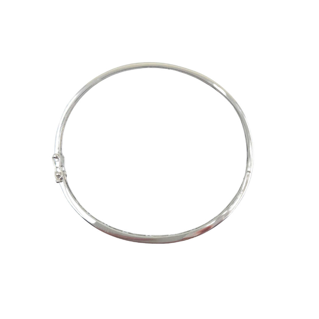 18ct White Gold Channel Set Diamond Bangle