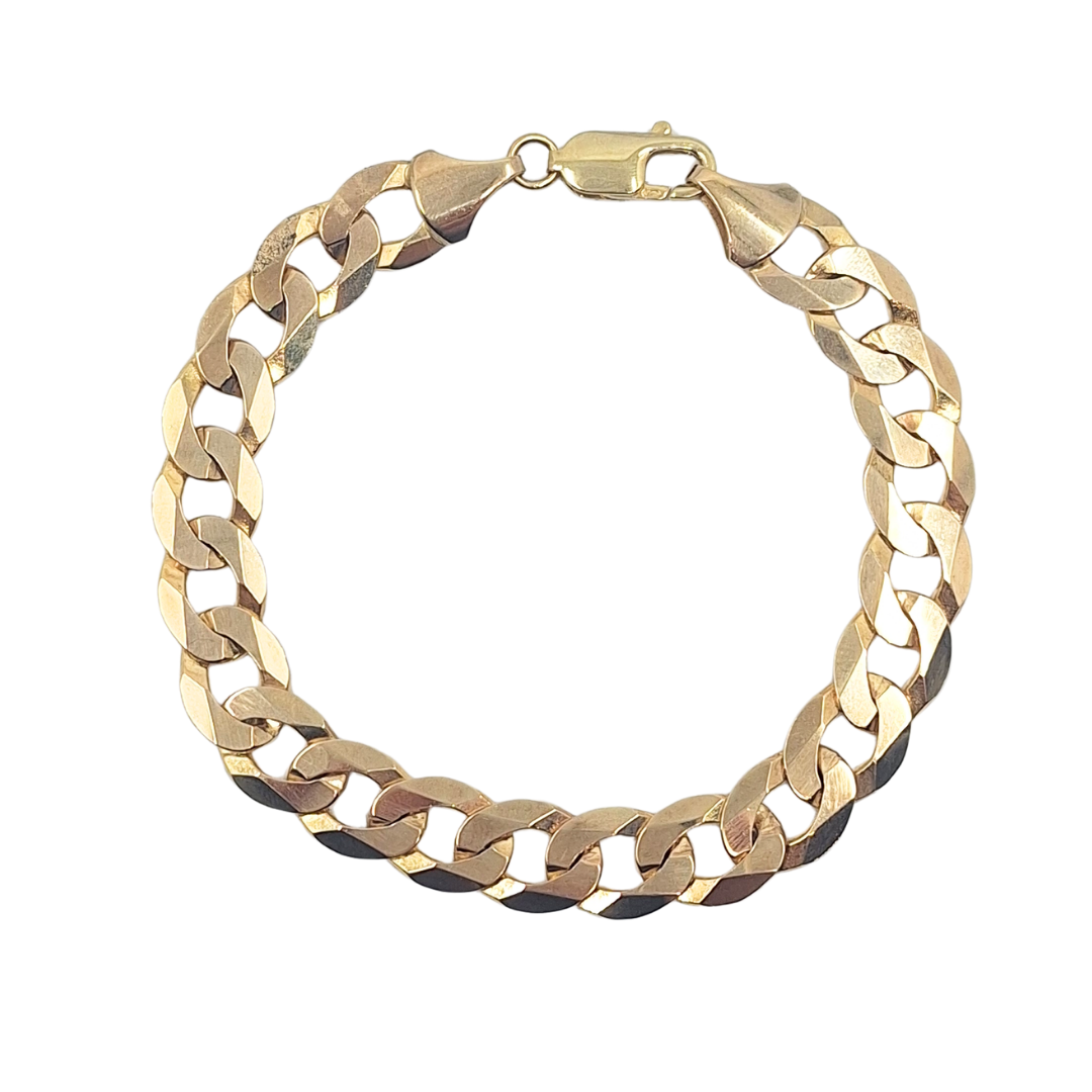 9ct Yellow Gold Flat Curb Bracelet