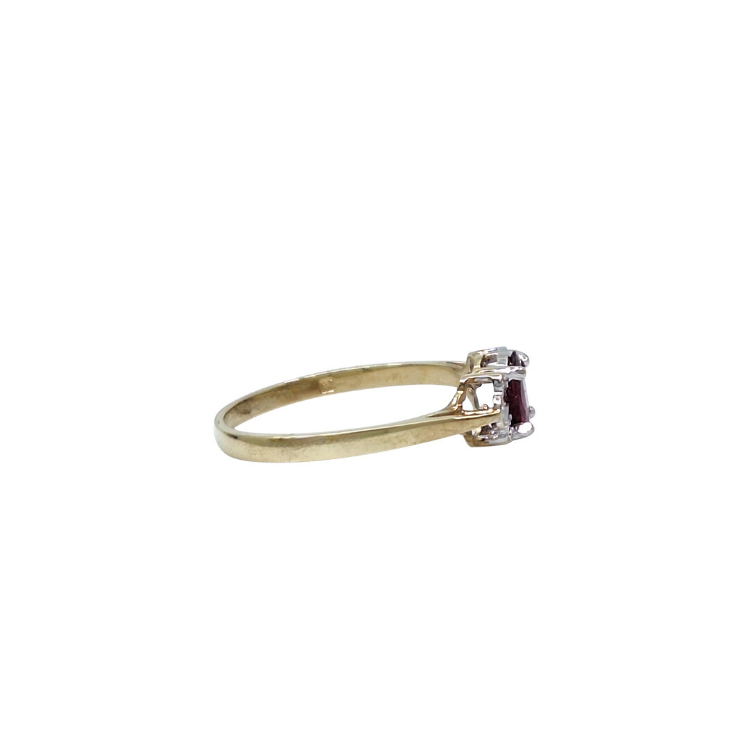 9ct Yellow Gold Ruby & Diamond Ring