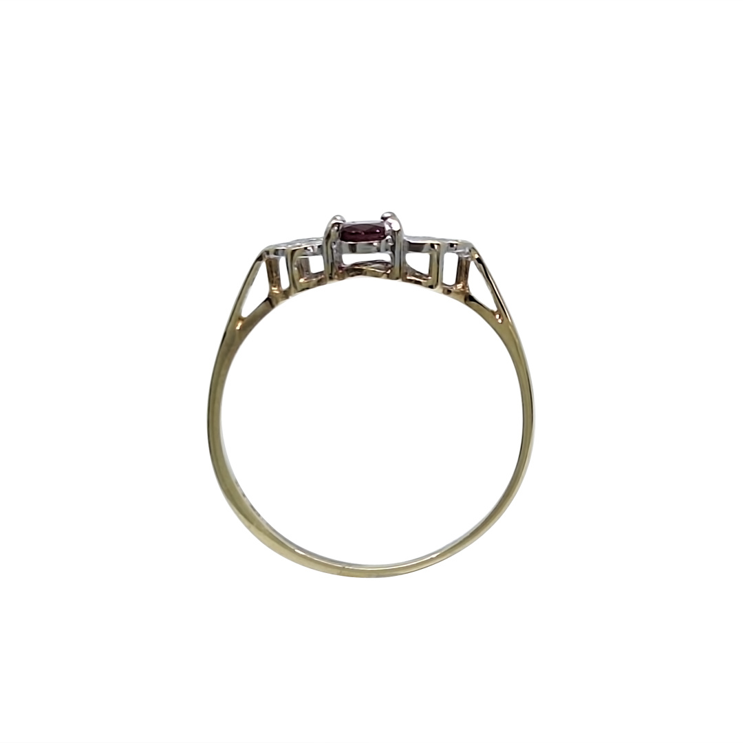 9ct Yellow Gold Ruby & Diamond Ring