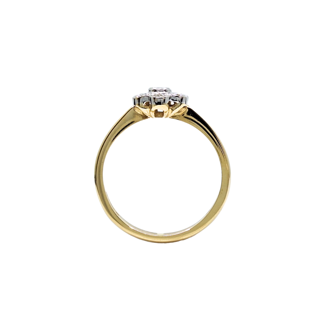 18ct Yellow Gold Diamond Cluster Ring